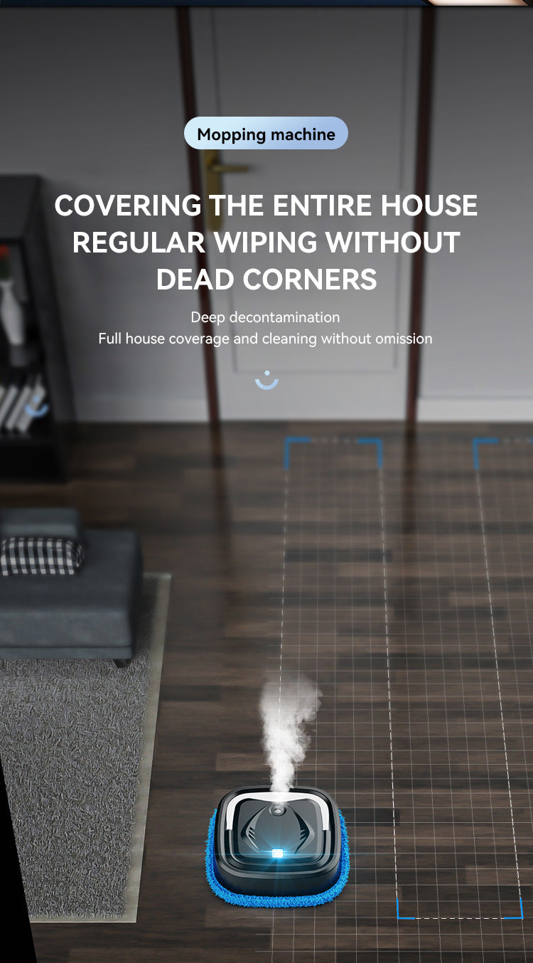 Black Smart Robotic Floor Mop with Humidifier Spray - Ultra-Slim Automatic Wet & Dry Floor Cleaner 7