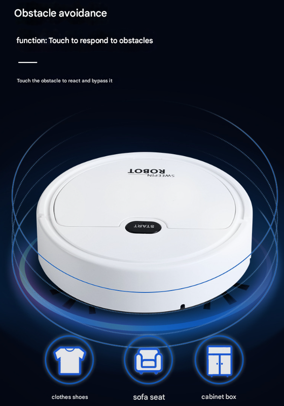 Black 3-in-1 Smart Robot Vacuum Cleaner - Automatic Sweeping, Mopping & Suction for Hard Floors & Pet Hair 3