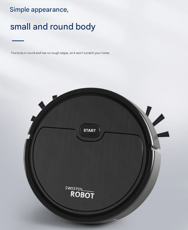 Black 3-in-1 Smart Robot Vacuum Cleaner - Automatic Sweeping, Mopping & Suction for Hard Floors & Pet Hair 4