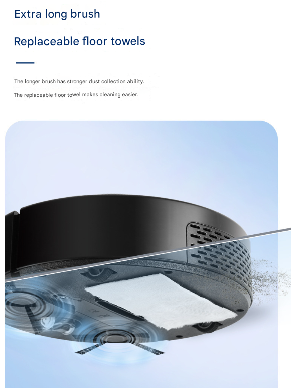 Black 3-in-1 Smart Robot Vacuum Cleaner - Automatic Sweeping, Mopping & Suction for Hard Floors & Pet Hair 6