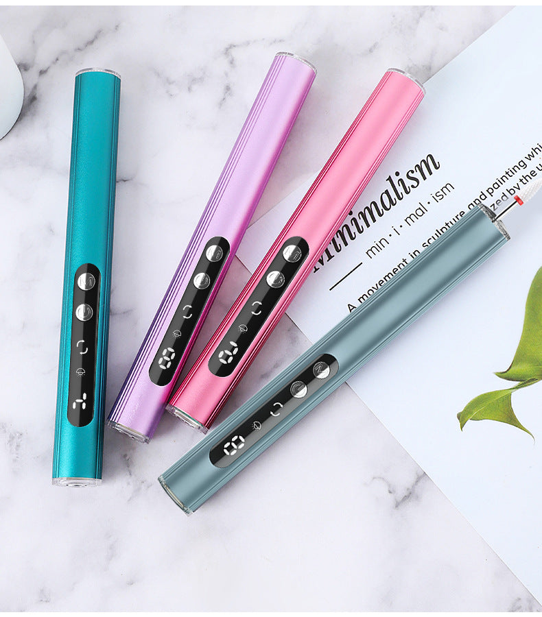 Blue Rechargeable Electric Nail Drill Pen with UV Curing Lamp - Professional All-in-One Manicure Pedicure Kit for Polishing & Gel Removal 8