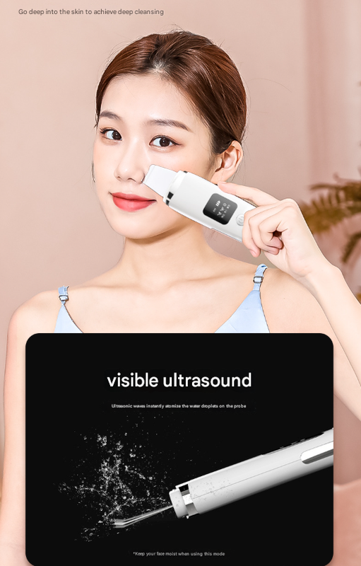 White Professional 4-in-1 Ultrasonic Skin Scrubber - Deep Pore Cleanser, Blackhead Remover & EMS Facial Lifting Tool 5