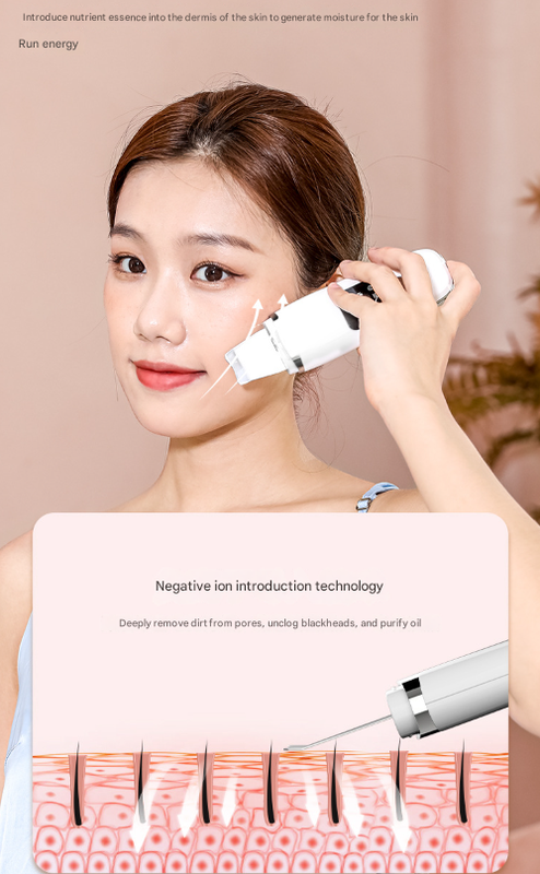 White Professional 4-in-1 Ultrasonic Skin Scrubber - Deep Pore Cleanser, Blackhead Remover & EMS Facial Lifting Tool 7
