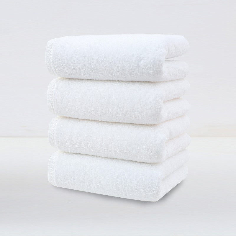 White Plush Cotton Hand Towel Set (4-Pack) - Ultra Soft, Absorbent & Quick-Drying Face Towels for Bathroom