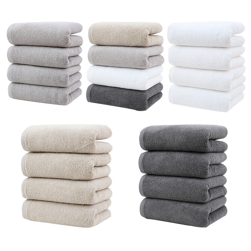 Light Grey Plush Cotton Hand Towel Set (4-Pack) - Ultra Soft, Absorbent & Quick-Drying Face Towels for Bathroom 3