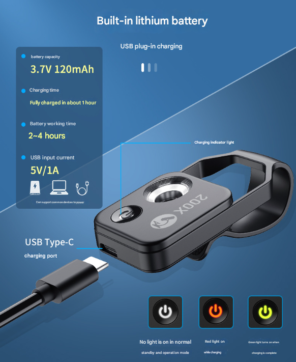 Black Portable 200X Clip-On Microscope Lens for Smartphone - HD Pocket Magnifier with CPL Filter and LED Light(excluding mobile phones) 3