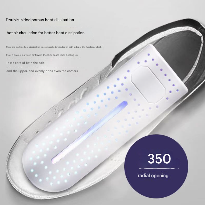 Blue Portable USB Shoe Dryer & Deodorizer - Constant Temperature Electric Boot Warmer with UV Sanitizer 3