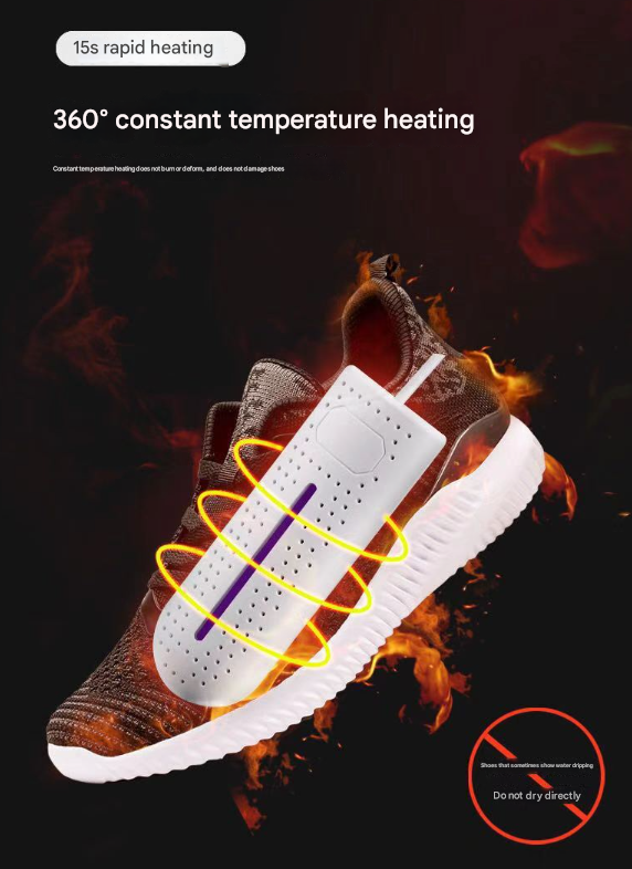 Blue Portable USB Shoe Dryer & Deodorizer - Constant Temperature Electric Boot Warmer with UV Sanitizer 4
