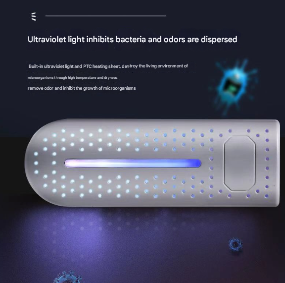 Blue Portable USB Shoe Dryer & Deodorizer - Constant Temperature Electric Boot Warmer with UV Sanitizer 5