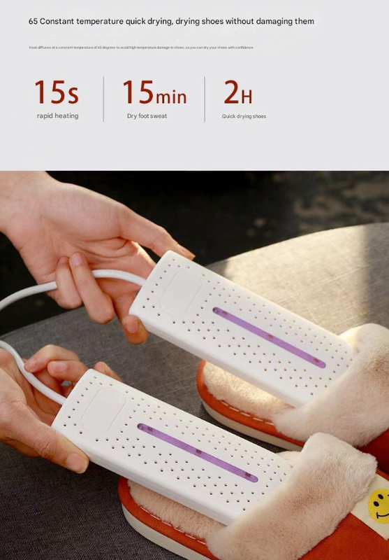 Blue Portable USB Shoe Dryer & Deodorizer - Constant Temperature Electric Boot Warmer with UV Sanitizer 7