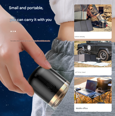 Black Portable Mini Electric Shaver for Men - USB Fast-Charge Travel Razor with Washable Head & Nose Trimmer Attachment 3