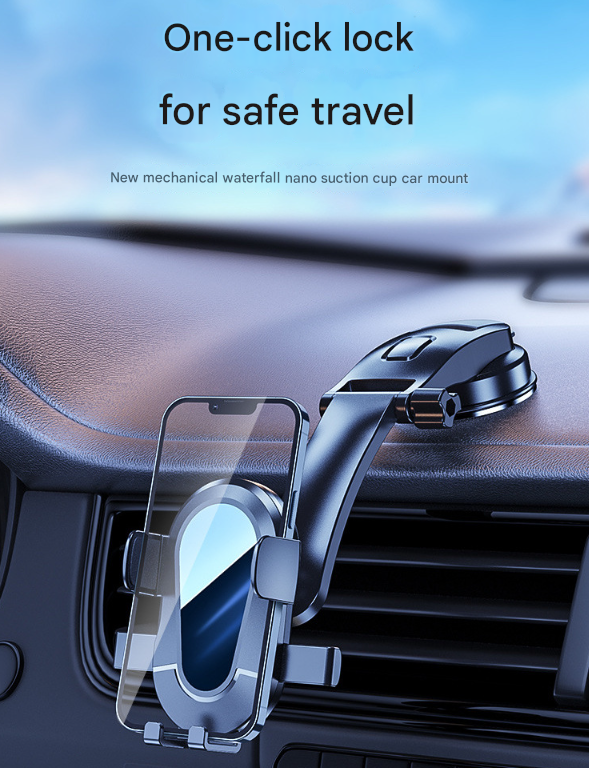 Black Universal Car Phone Mount Holder - 360° Rotation with Upgraded Suction Cup for Dashboard & Windscreen 3