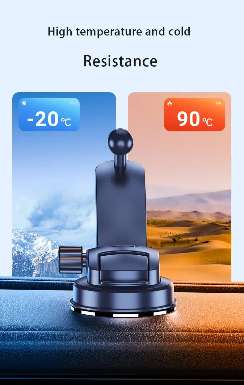 Black Universal Car Phone Mount Holder - 360° Rotation with Upgraded Suction Cup for Dashboard & Windscreen 8