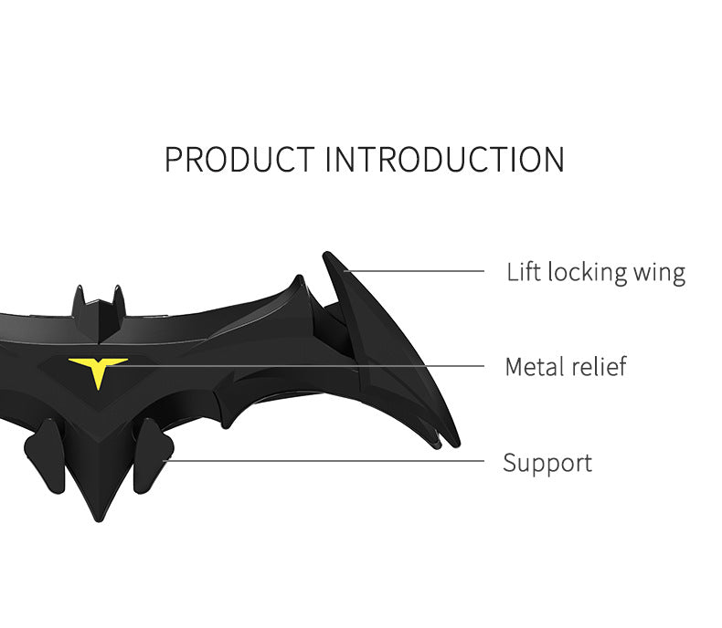 Black Creative Bat-Style Gravity Car Phone Mount - Secure Air Vent Holder with 360 Rotation 7
