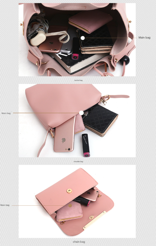 Black Chic 3-Piece Women's Handbag Set - PU Leather Tote, Crossbody Bag & Clutch Purse 3