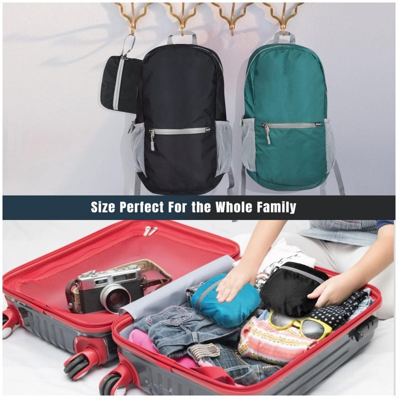 Black Ultra-Light Foldable Outdoor Backpack - Portable Travel Hiking Bag 4