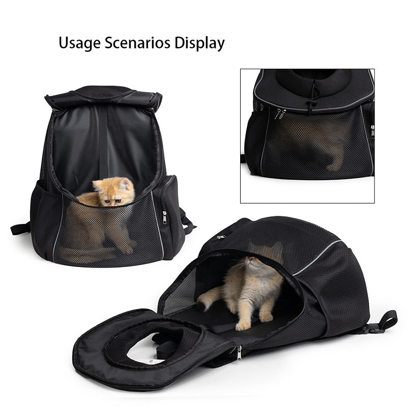 Ventilated Adjustable Pet Backpack - Carrier for Small to Medium Dogs and Large Cats, Purple 3