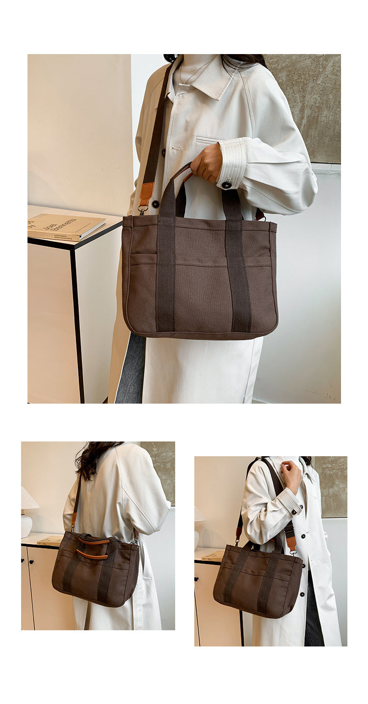 Coffee Stylish Multi-Functional Mommy Diaper Bag - Durable Canvas Tote 3