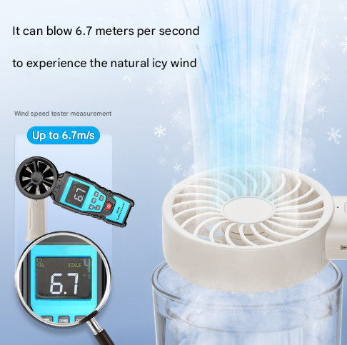Black Mini Portable USB Rechargeable Fan - Quiet Cooling for Desk or Travel 3