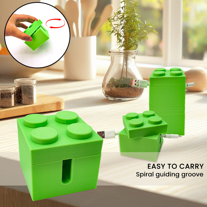 Playful Building Block Desk Cable Holder - Creative Cord Organizer Tidy, 2-Pack 4