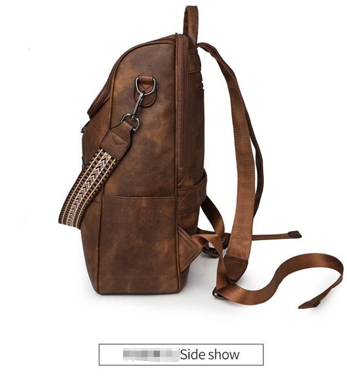 Yellow Stylish Anti-Theft Backpack for Women - Vintage PU Leather Convertible Rucksack & Shoulder Bag 3