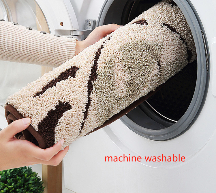 Blue Pattern Bathroom Mat - Super Absorbent Non-Slip Rug (40x60cm), Toilet Floor Mat for Bathroom/Bedroom/Entryway