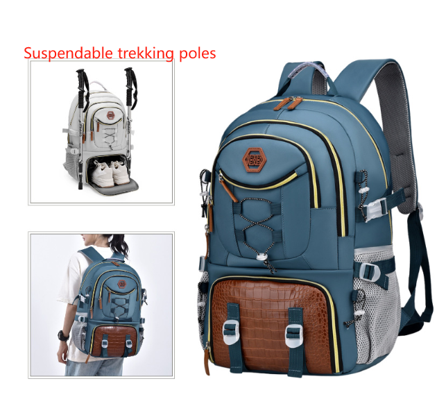 Green Stylish Large Capacity Backpack - Water-Resistant Oxford Rucksack for Travel, School & Daily Use