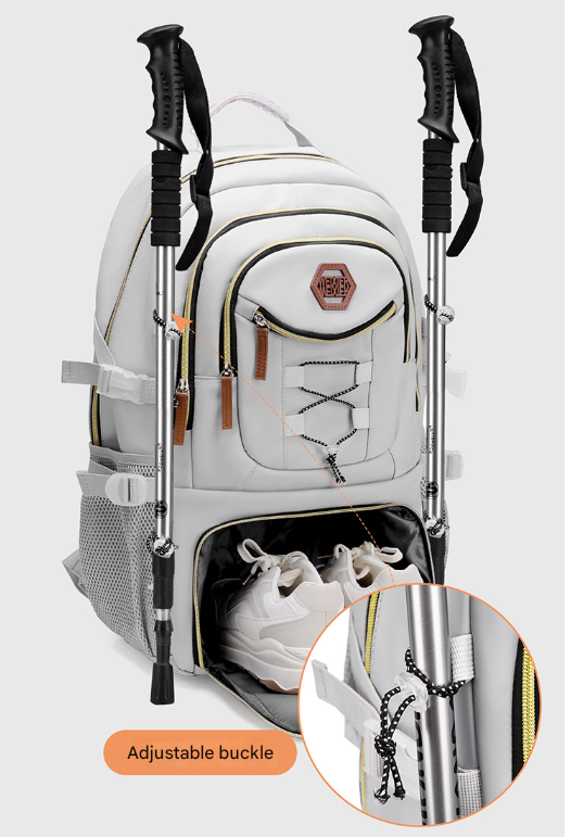 Dark Grey Stylish Large Capacity Backpack - Water-Resistant Oxford Rucksack for Travel, School & Daily Use 7