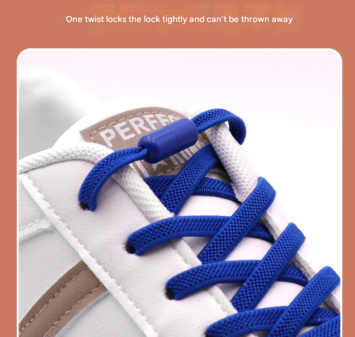 White No-Tie Elastic Shoelaces with Quick Lock System - Flat Tieless Laces for Kids and Adults 3