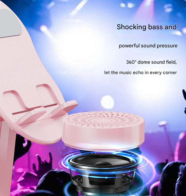 Black Magic Induction Speaker & Adjustable Phone Stand with RGB Lights 4