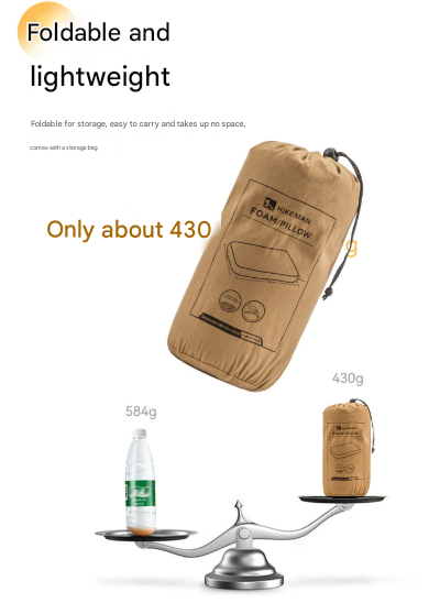 Grey Ergonomic Memory Foam Travel Pillow for Neck Support - Portable & Compact for Camping, Flights, and Napping 3