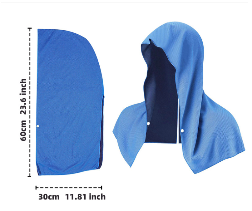 Rose Red 5-Pack Instant Cooling Towel Set - UPF Sun Protection Hooded Ice Towels for Sports & Outdoor Activities 3