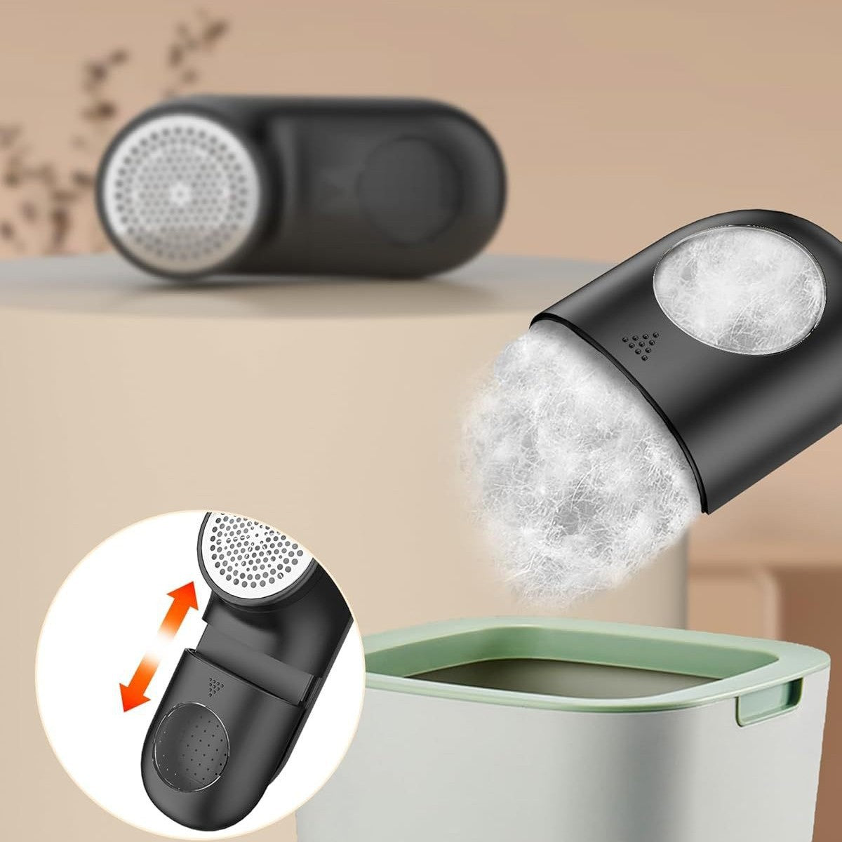 Black Digital Display Electric Lint Remover - 3-Speed USB Rechargeable Fabric Shaverc 4