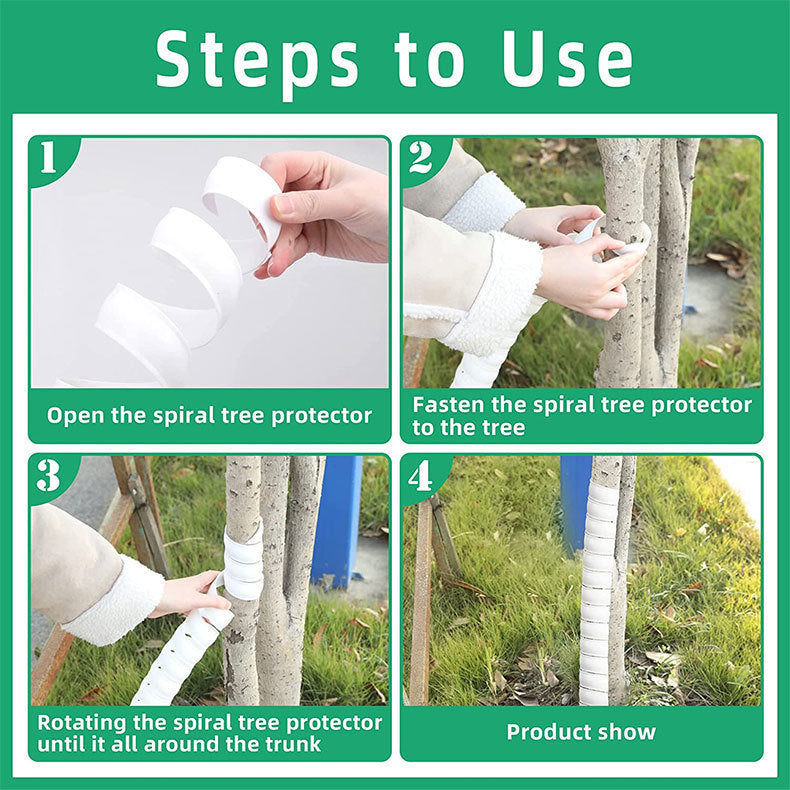 Green 4-Pack Spiral Tree Trunk Protector Guard - Flexible Sapling Bark Shield 3