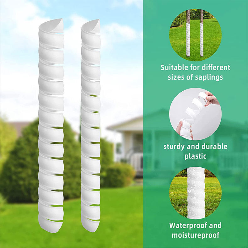 Green 4-Pack Spiral Tree Trunk Protector Guard - Flexible Sapling Bark Shield 4