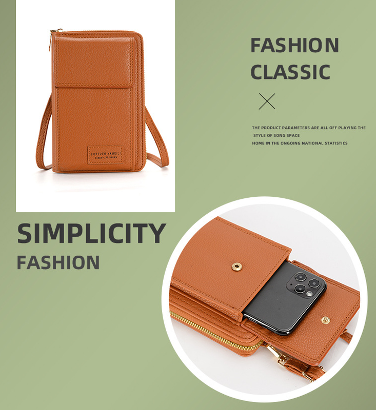 Brown Women's Crossbody Phone Bag Wallet Small PU Leather Shoulder Purse 3
