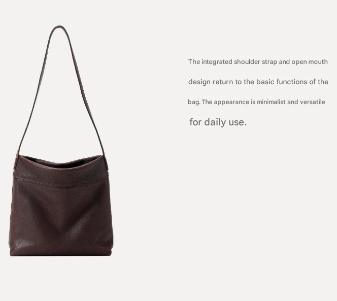 Black Minimalist Vintage-Style PU Leather Shoulder Bag Casual Commuter Tote