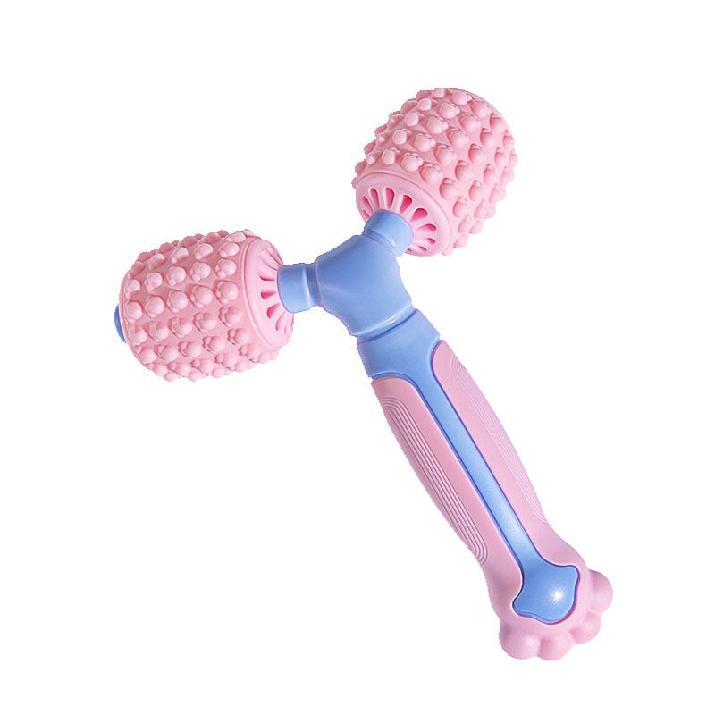 Y-Shaped Dual Roller Massager for Deep Tissue Muscle Relief - Handheld Fascia Tool for Legs & Body