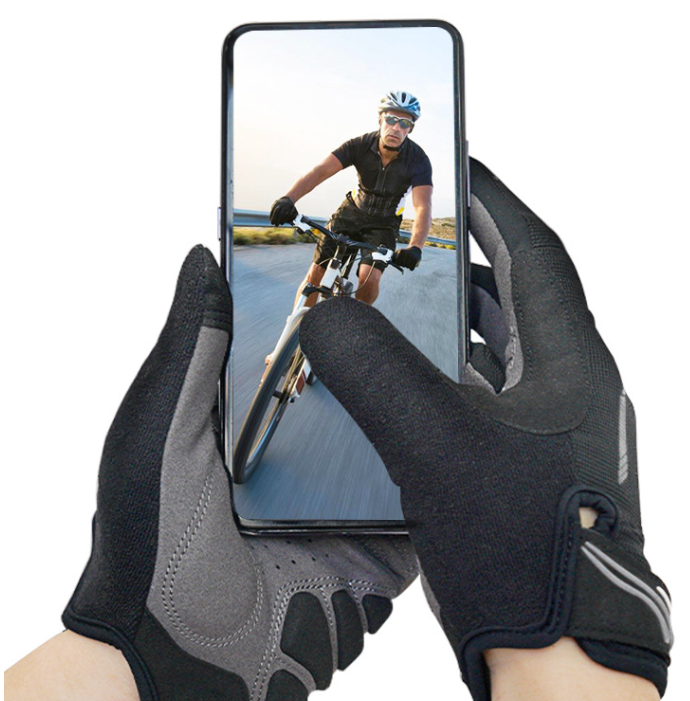 XL Blue Unisex Full-Finger Cycling Gloves - Padded Shock-Absorbing & Anti-Slip Grip for MTB & Road Biking 3