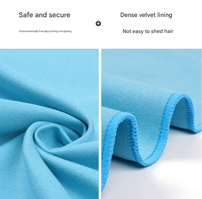 2-Piece Light Blue Quick-Dry Microfiber Sports Towel with Travel Case - Compact & Absorbent for Gym, Swimming & Camping 3