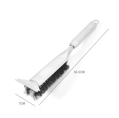 Stainless Steel Handle Heavy Duty BBQ Grill Brush - Stainless Steel Wire Cleaner with Scraper for Effortless Grate Cleaning