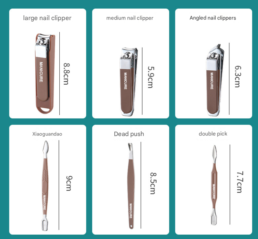 Green Professional 13-Piece Manicure & Pedicure Set - Anti-Splash Carbon Steel Nail Clippers Kit with Compact Drawer Organizer