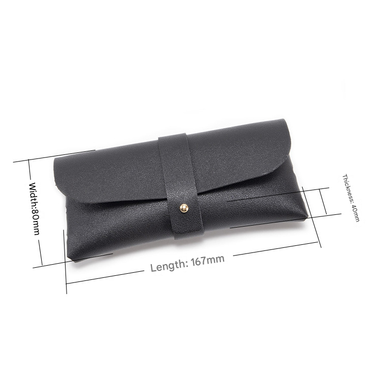 3-Piece Black Chic & Sleek PU Leather Soft Eyeglass Case - Protective Pouch for Sunglasses & Reading Glasses 4