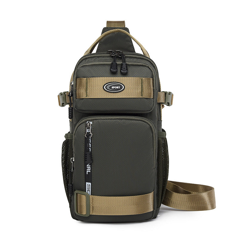 Army Green Stylish Multi-Functional Men's Chest Bag - Lightweight Crossbody Sling Pack