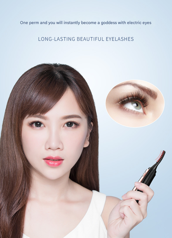 White Professional Electric Heated Eyelash Curler - 4 Temperature Settings, LED Display, USB-C Rechargeable for Perfectly Curled Lashes 3