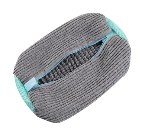 Grey 2piece Durable Sneaker Wash Bag for Washing Machine - Anti-Deformation Shoe Protector with Chenille Fabric