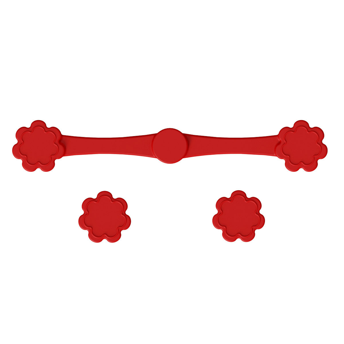 4piece Red small flower Magnetic Silicone Clips - Food-Grade High-Temperature Air Fryer Paper Liner Holders