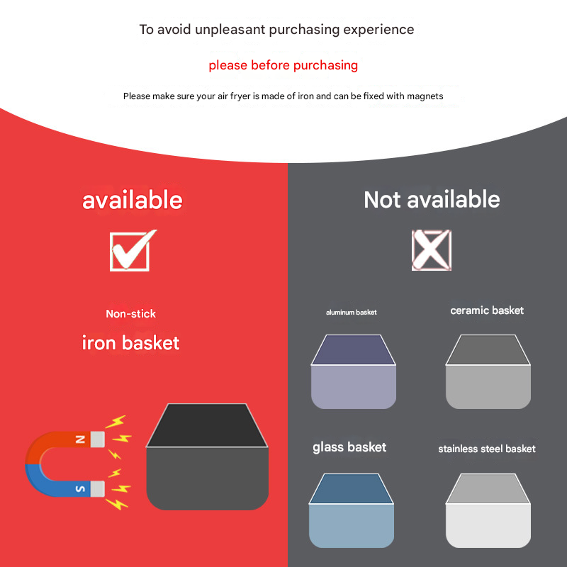 4piece Black small flower Magnetic Silicone Clips - Food-Grade High-Temperature Air Fryer Paper Liner Holders 3