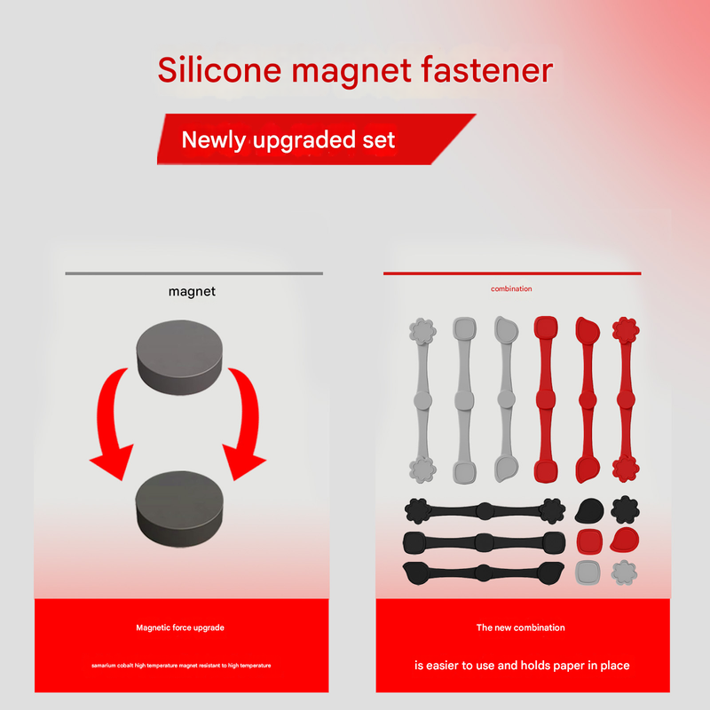 4piece Black small flower Magnetic Silicone Clips - Food-Grade High-Temperature Air Fryer Paper Liner Holders 5