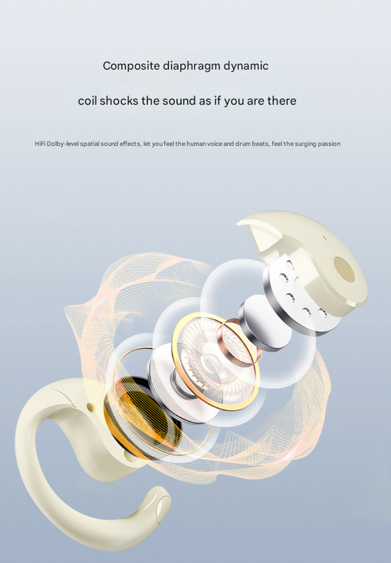 Black WG-05 New OWS Bone Conduction Bluetooth Earphones with AI Translation - Non-In-Ear Sports Design 3